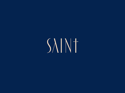 Saint Logo brand church clean cross faith font holy hope icon identity logo mark negative space saint symbol type typography