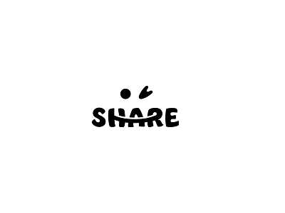 Share Logo brand branding clean face font happy icon identity logo mark negative space share smile teeth type typeface typography wink word wordmark