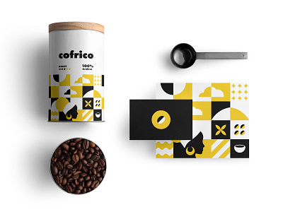 Cofrico Brand Identity africa background beans bold brand cafe clean coffee color hister identity illustration minimalist modern ornament pattern roast