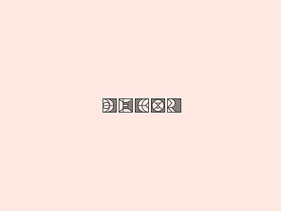 Decor Logo art brand clean deco decor design font icon identity interior logo mark symbol word