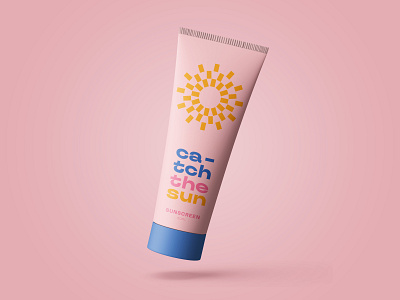 Catch the Sun - Sunscreen body bold brand care catch chic clean cream design gen z geometric icon identity lines logo mark rays sun sunscreen symbol