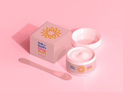 Catch the Sun - Sunscreen body bold brand care clean cream design fresh gen z geometric icon identity logo mark rays summer sun sunscreen symbol