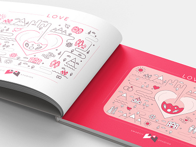 Smartit Studios - Notebook cover cover cute heart icons illustration infographic love notebook story