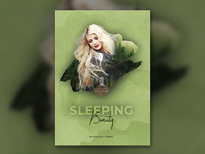 Sleeping beauty beauty book cover green minimalist poster sleep sleeping