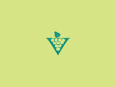 Green Grapes Wine bottle clean fruit grape grapes green icon logo mark negative space symbol wine
