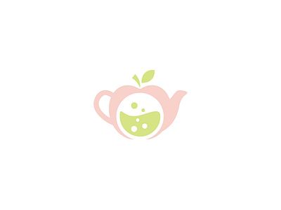 Apple Tea apple brand bubbles clean cute green icon identity kettle logo mark negative space potion symbol tea teahouse