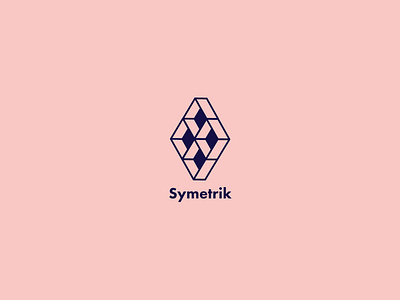 Symetrik Logo 3d brand clean combination cube fly geometry icon identity line logo mark negative space rombus space square squares symbol