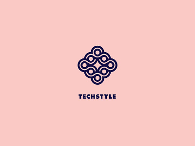 Techstyle Logo brand circle clean combination connection curves icon identity line logo mark negative space round symbol tech technical techology textile