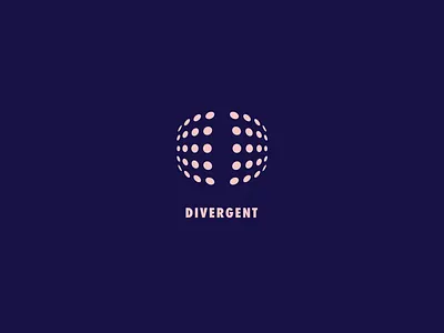 Divergent Logo brand circle clean combination design divergent diverse dot flow icon identity logo mark negative space round symbol symmetric symmetry