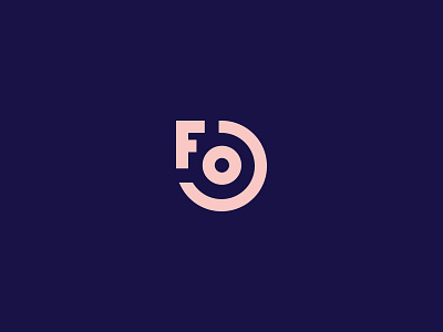 FO logo brand circle clean combination fo icon identity logo mark negative space round symbol type