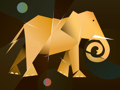 Elephant animal constructive geometric graphic koichi fujii