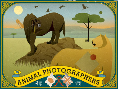 Animal photographers africa bird design graphic koichi fujii label lion mountain nature photographer tree