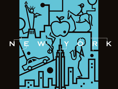 New York city graphic illistration koichi fujii new york