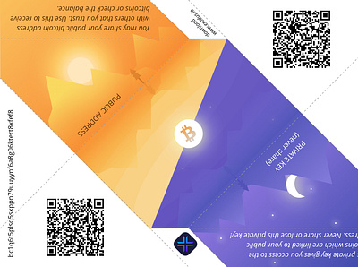 Origami Paper Bitcoin Wallet Layout crypto wallet design illustration paper