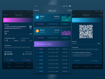 Beam Wallet concept crypto wallet