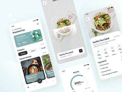 Receply - Nutrition and Recipe App app ar art clean cook design designer food healthy illustration minimal mobile app mobile design modern nutrition recipe scan ui ui design ux