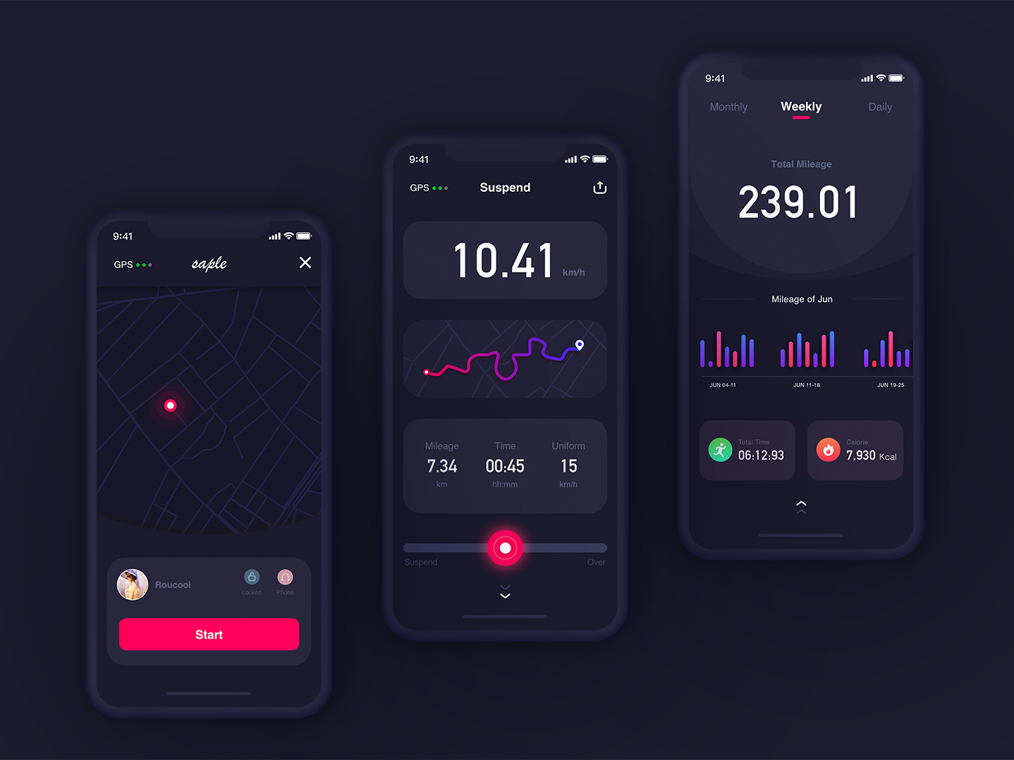 Fitness app by Sanple on Dribbble