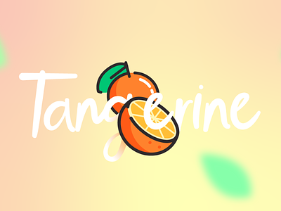 Tangerine design flat font font design illustration vector