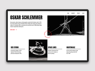 About Oskar Schlemmer - main page concept