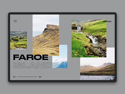 Faroe Islands - homepage clean concept design desktop grid homepage island layout main nature photo promo site style typography ui ux web webdesign website