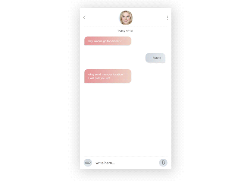 Chat interactions animations chat gradient interactions interface protopie ui uiux ux