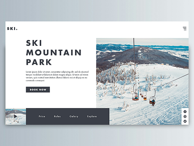 Ski Park Page hero landing page prototype ui uiux ux web
