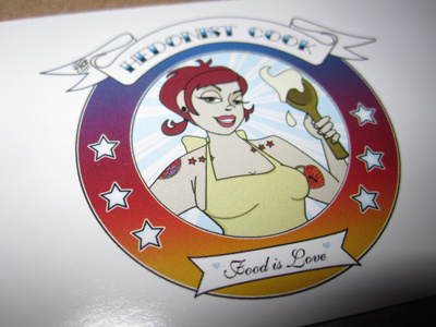 The Hedonist Cook Logo Illustration (Business Cards) business card illustration logo pin up