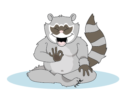 Coon Buddah: Further Developed Illo - Need Crit animals illustration mascot