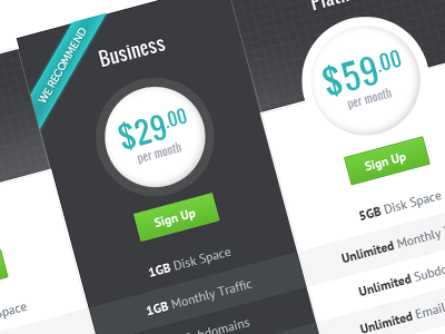 Pricing table design minimal modern pricing table