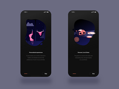 Daily UI Challenge - OTT App Onboarding. app application dailyui dark app designworkshop entertainment graphics icons illustration media mockup onboarding ott app streaming app ui uidesign uiuxdesign user onboarding ux vector