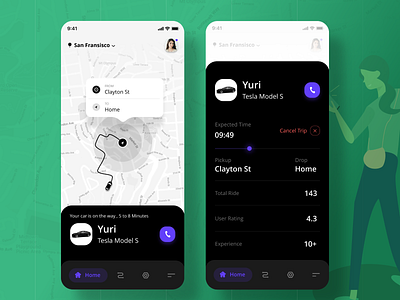 Daily UI - Taxi App app application ui clean design experience interactive layout ios light map minimal mobile mockup taxi taxi app taxi booking app ui ui ux user interface white