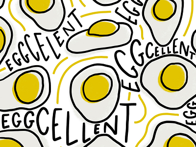 Eggcellent food illustration illustration pattern surface design