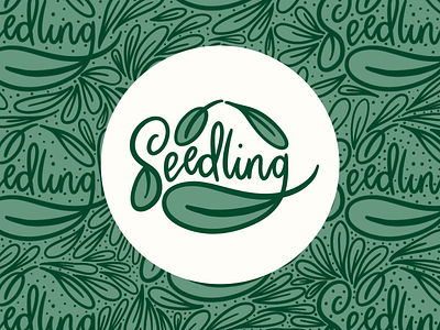 Seedling Logo and Branded Pattern branding branding and identity branding design colorful hand lettered hand lettering illustration illustration design lettering logo monochromatic