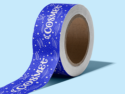 Cosmet Packing Tape branding branding and identity colorful hand lettered hand lettering illustration logotype monochromatic packaging packaging design