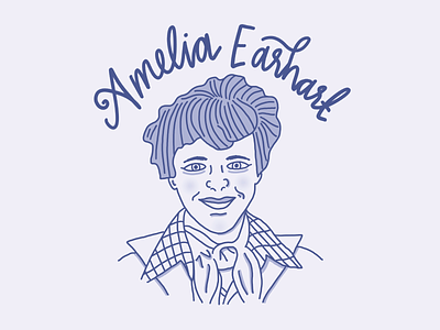 Amelia Earhart - Weekly Historical Figure hand lettering history illustration lettering monochromatic social media graphics