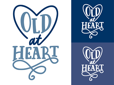 Old At Heart Branding branding branding and identity branding design hand lettered hand lettering illustration logo logo design logotype monochromatic