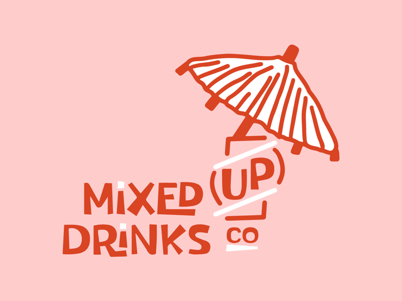 Mixed Up Drinks Logo beer branding branding design monochromatic branding and identity illustration branding logo