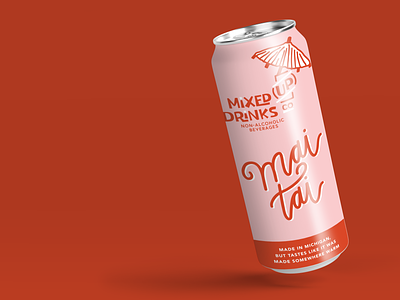 Mixed Up Drinks Co Mai Tai Can alcohol branding alcohol packaging beer art beer can monochromatic packaging packaging design