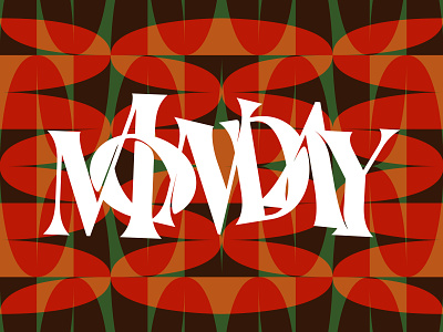 Monday color colorful art illustration jungle lettering lettering art logo minimal symbol type typography vector