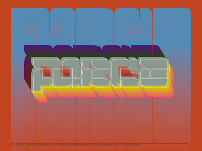 Force colorful design force gradient illustration lettering minimal poster type