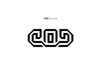 COD Muscular GYM 3d black white flat geometry icon iconography illustration illustrator lettering logo mark minimal minimalism minimalistic negativespace symbol symmetric type vector whitespace
