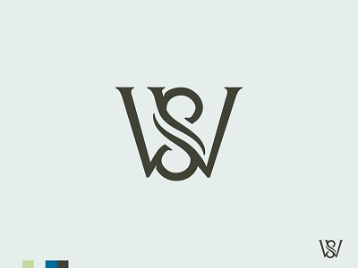 Well Springs WIP Monogram design logo monogram type water waves