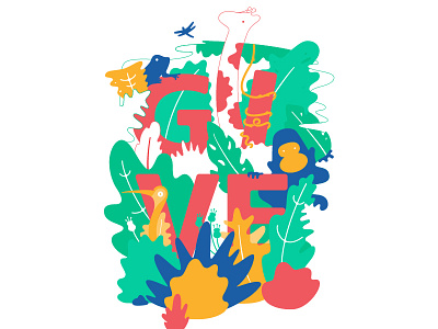 Walk in the jungle t-shirt illustration