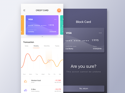 Financial Bank Card 1 card；uiux financial；bank