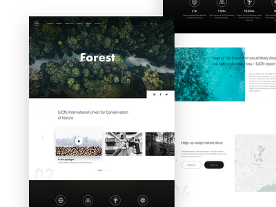 Protect our environment ui；web；iucn；mockup