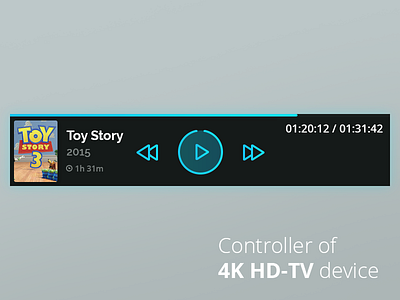 Video Player Controls for 4K HD-TV device 4k controls hd led media movie play player tv ui