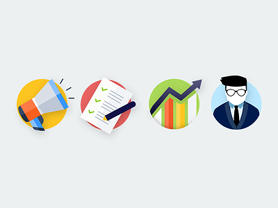 Colorful Icons admin administrator checklist colorful compliance icons marketing sales team todo