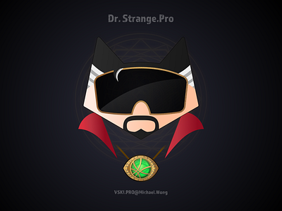 Dr. Strange with VSKIPRO logo creative combination branding design illustration logo marvel vector vskipro