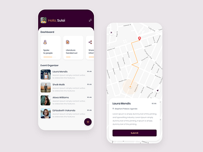 Daily Events and Map Tracking card design dashboard design event landing map view product design tracking ui ui design ux design