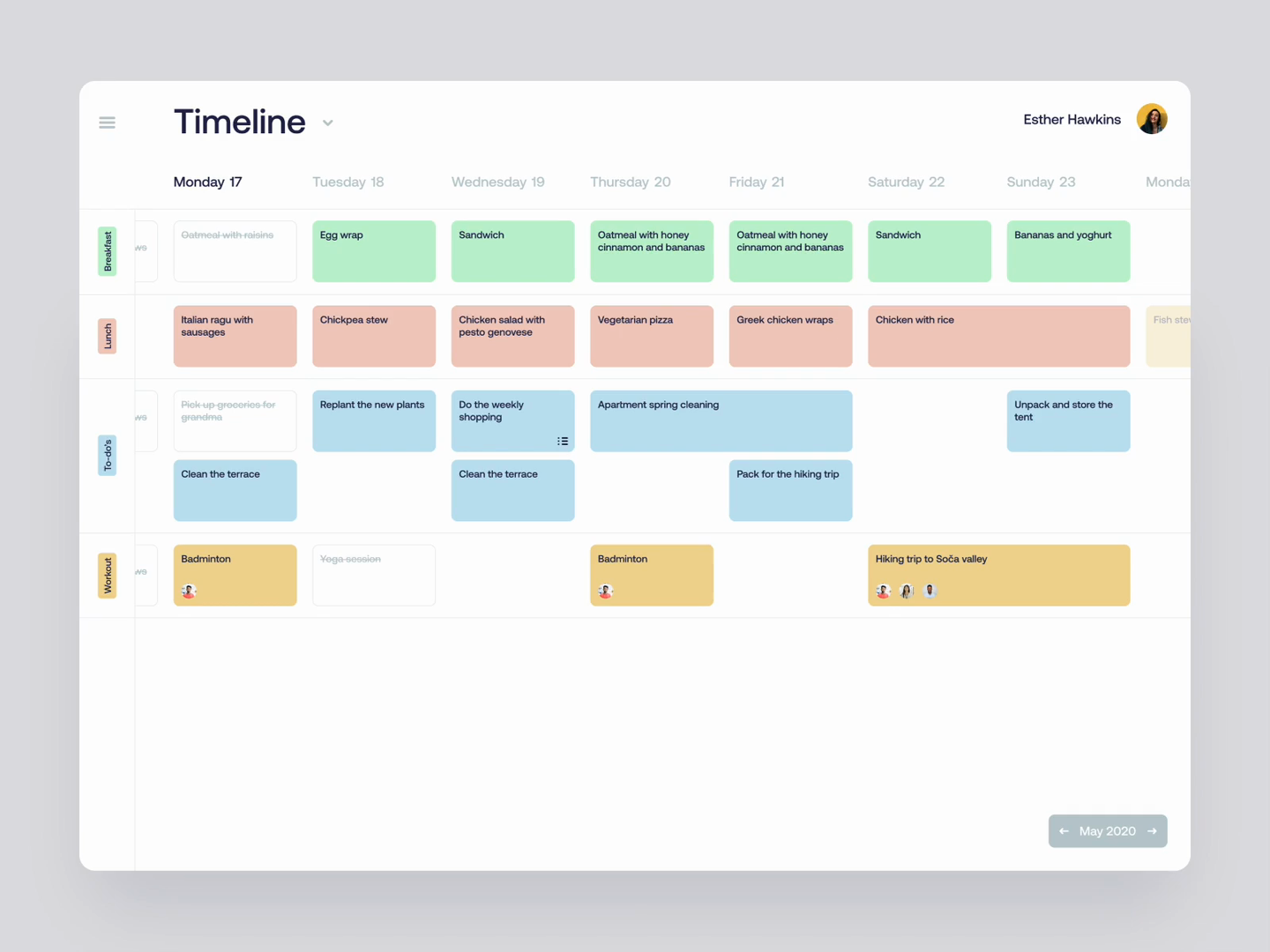 week task planner